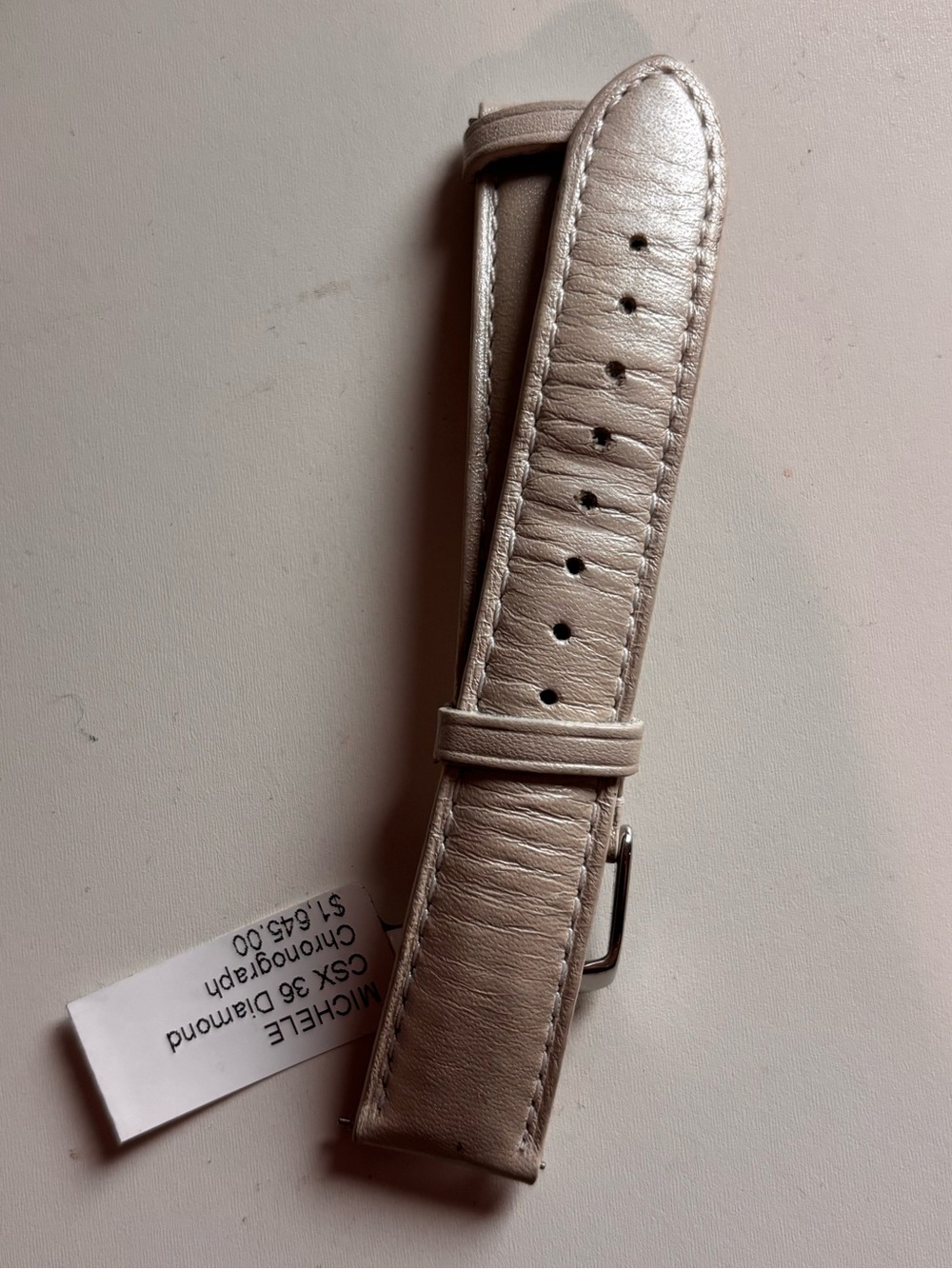 NWT Michele Metallic pearl Leather Watch Strap 18 inch